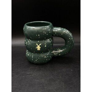 Dutch Bros Green Holiday Winter Glow Porcelain Coffee Mug Puffer Jacket